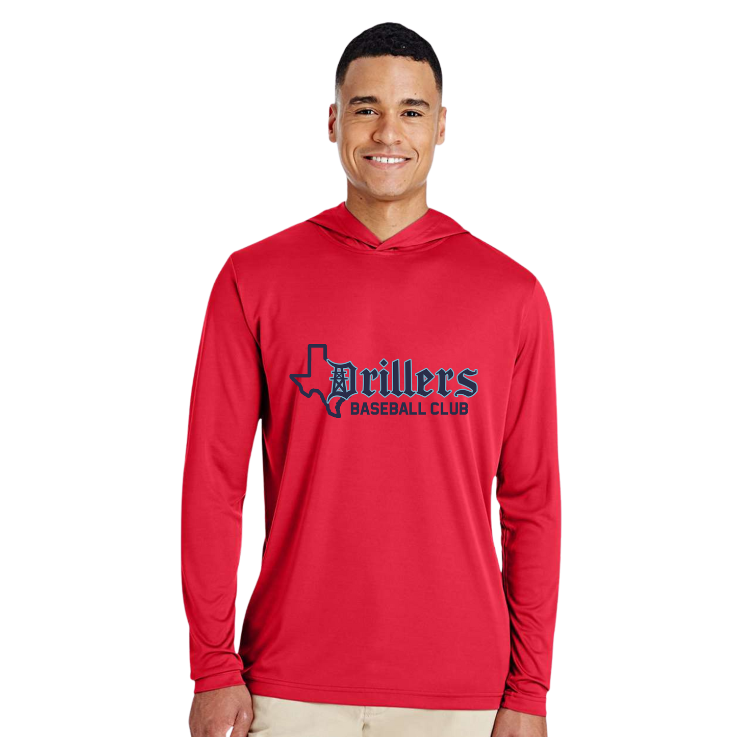 Adult Polyester Hooded Long Sleeve Shirt